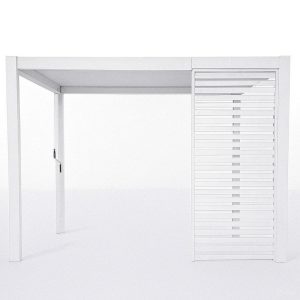 Persienne blanche pour côté 3 mètres pour pergola Evora 3.60 x 6 mètres