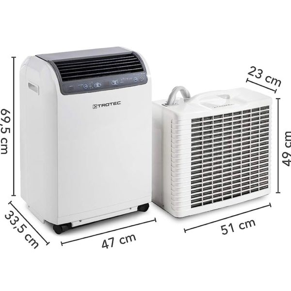 TROTEC Climatiseur split PAC 4600 Climatiseur avec 4,3 kW / 14.500 Btu/h adapté aux pièces jusqu'à 120 m³ Débit d'air max. de 550 m³/h
