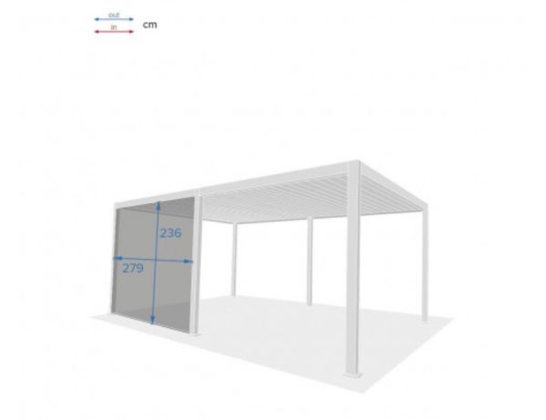 Store blanc pour côté 6 mètres pour pergola Evora 3.60 x 6 mètres