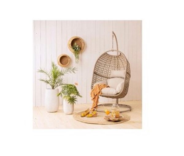 Fauteuil suspendu œuf de jardin brun Royan - Jardideco Design Moderne