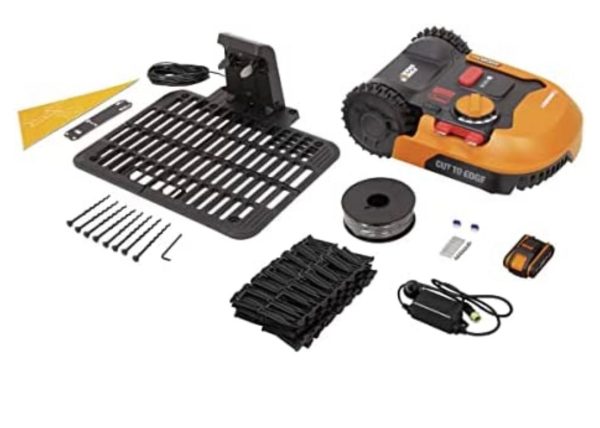 WORX - Tondeuse Robot connectée sans Fil LANDROID - WR141E - jusqu'à 500m² (Installation Facile, tond sous la Pluie, Autonome, contrôle à Distance, Tonte Intelligente avec Coupe près des Bordures)