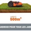 WORX - Tondeuse Robot connectée sans Fil LANDROID - WR141E - jusqu'à 500m² (Installation Facile, tond sous la Pluie, Autonome, contrôle à Distance, Tonte Intelligente avec Coupe près des Bordures)