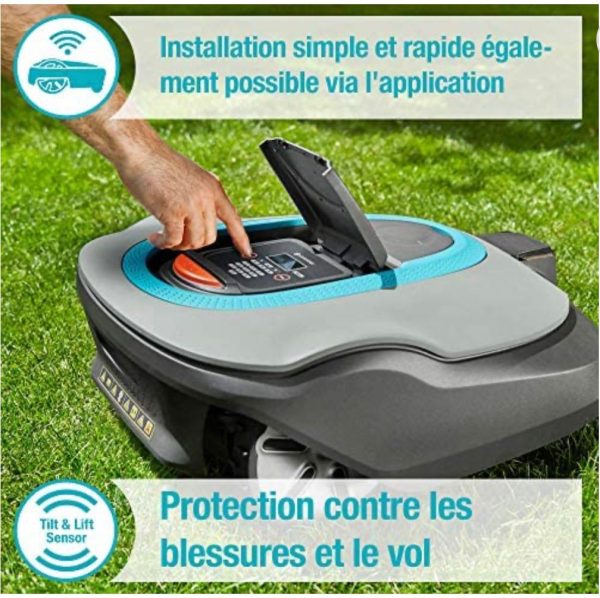 Gardena kit smart SILENO+ : tondeuse robot pour surfaces jusqu'à 1 600 m², commande confortable par smart App, avec smart Gateway (19064-66)