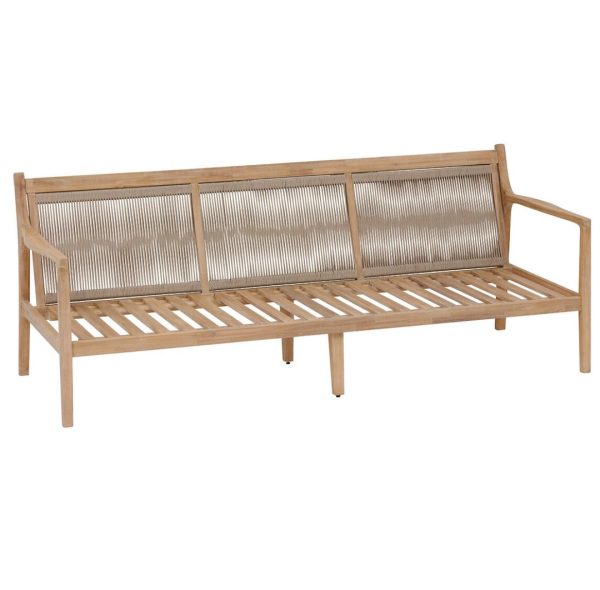 Canapé de jardin Lacovia Acacia Polyester, Acacia certifié FSC®