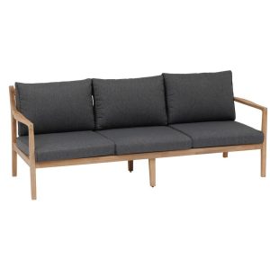 Canapé de jardin Lacovia Acacia Polyester, Acacia certifié FSC®