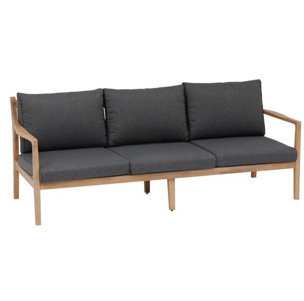 Canapé de jardin Lacovia Acacia Polyester, Acacia certifié FSC®