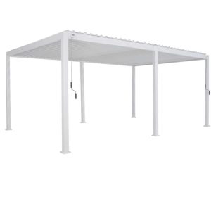 Pergola Evora grand modèle Blanche 6 x 3,6 m - Aluminium traité époxy