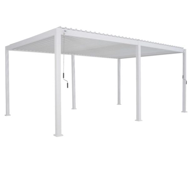 Pergola Evora grand modèle Blanche 6 x 3,6 m - Aluminium traité époxy