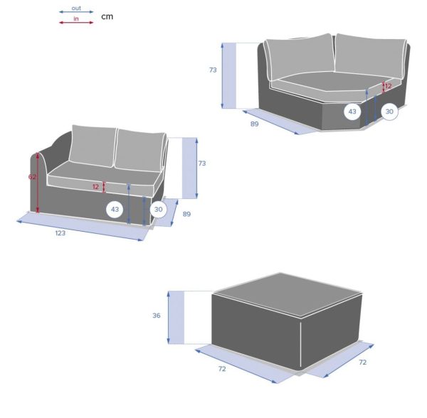 Salon d'angle de jardin Mooréa Terre d'ombre 5 places - Aluminium traité époxy, Résine tressée, Polyester