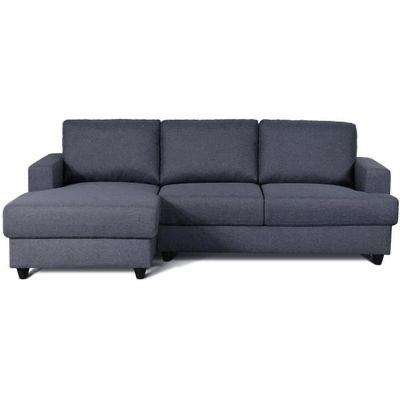 PAUL Canapé d'angle gauche 4 places -Tissu gris anthracite-Contemporain Design Moderne