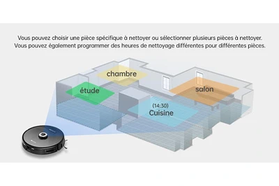 PROSCENIC ASPIRATEUR ROBOT ET LAVEUR INTELLIGENT M8 PRO AVEC LE COLLECTEUR AUTOMATIQUE DES POUSSIÈRES, NAVIGATION AU LASER 8.0, 3000PA, NOUVELLE SÉRIE 2021