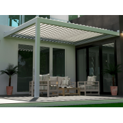 Pergola Bioclimatique Aluminium S3 Entre Murs Lames Perpendiculaires – Motorisation Électrique