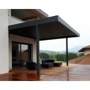 pergola-bioclimatique-lames-perpendiculaire-sur-mesure-pas-cher-h3-extra-large-sur-mesure (3) Pergola Bioclimatique Aluminium H3 Adossée Lames Orientables Perpendiculaires – Motorisation Double Vérins